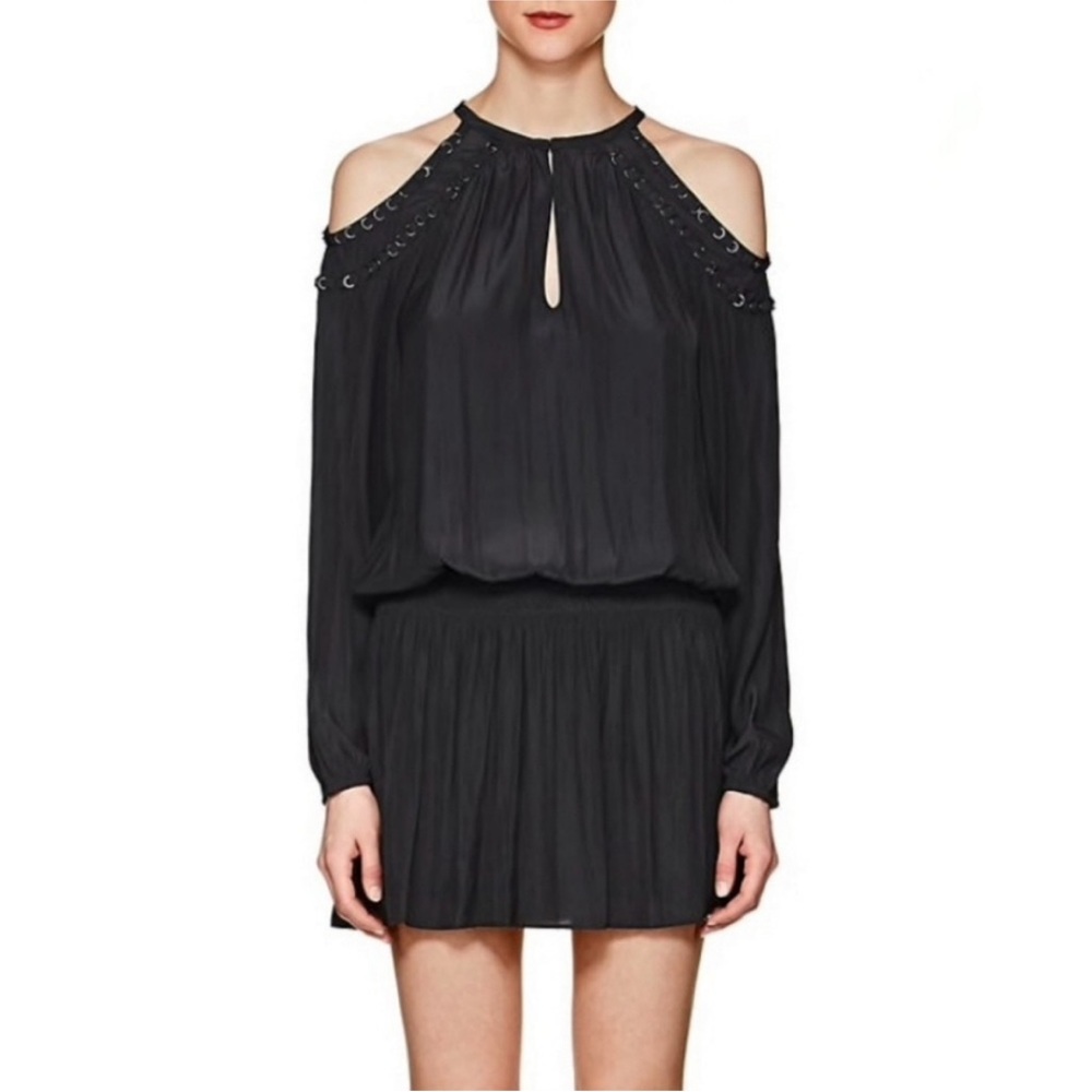 Ramy brook alicia mini cold shoulder dress. Never worn. Drop waist.